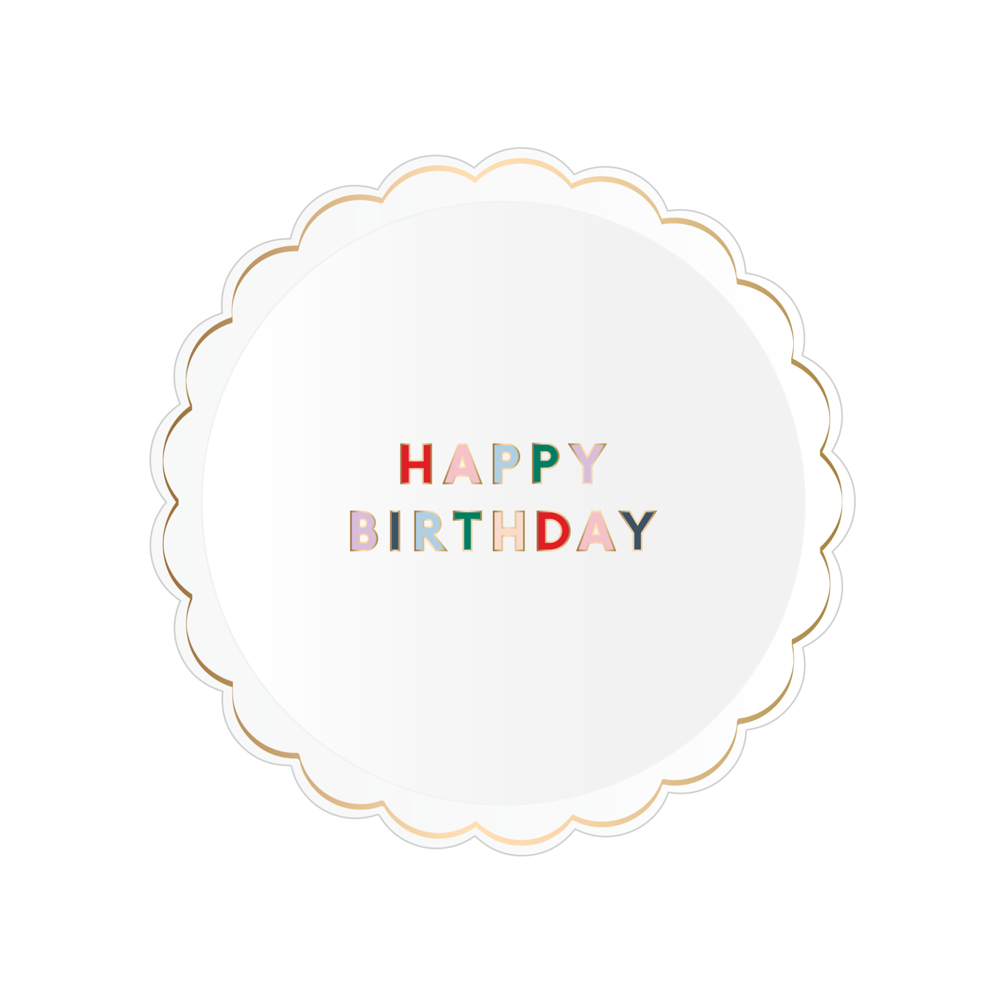 Bonjour Fête - BLANC WHITE SIGNATURE HAPPY BIRTHDAY SMALL PLATE