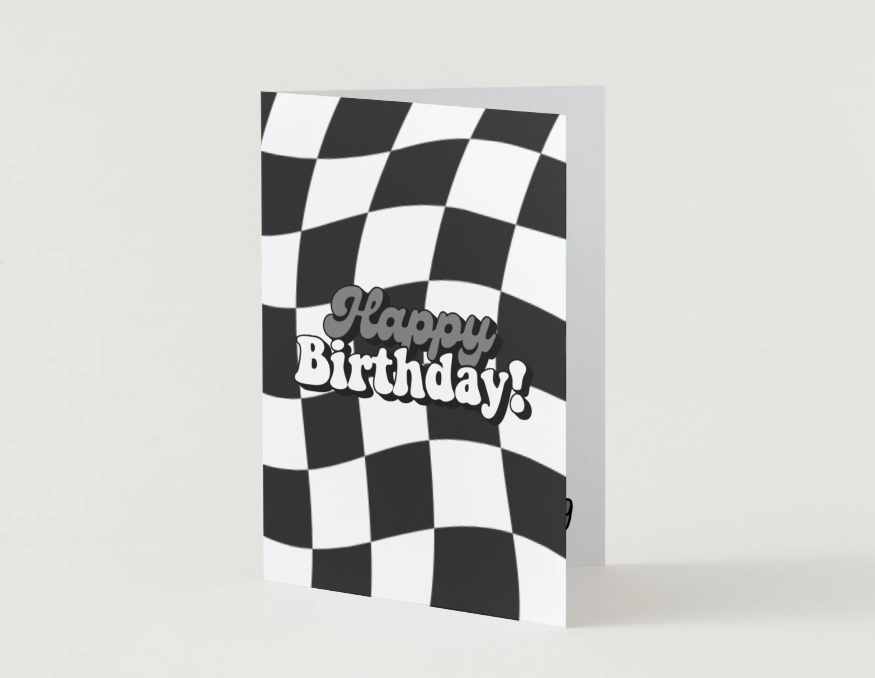Black Birthday Card by Candlelight and Confetti