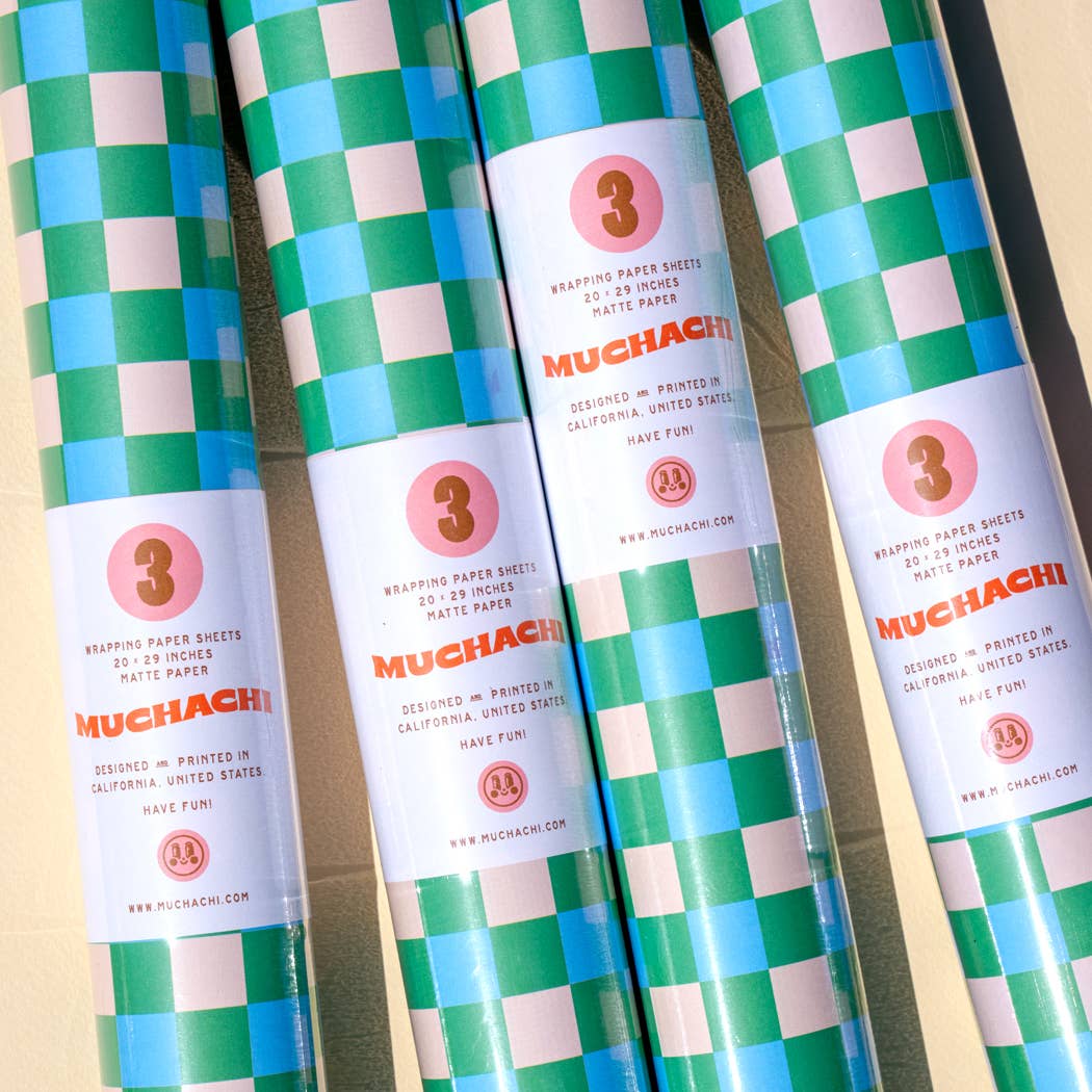 Muchachi - Kiwi Wrapping Paper - Roll of 3 Sheets (Copy)