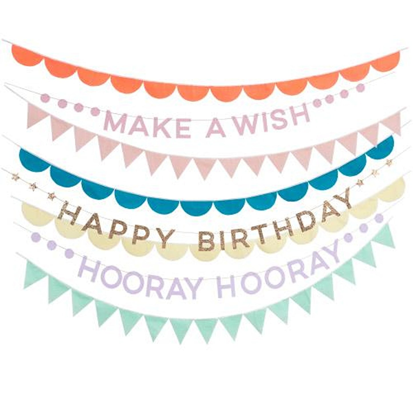 Rainbow Birthday Garland Set