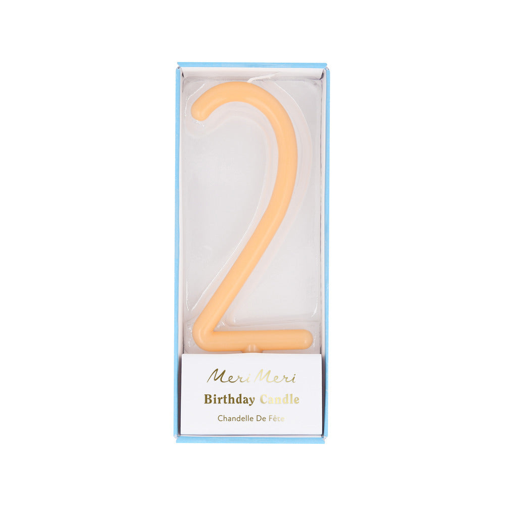 Large Slim Number 2 Candle (x 1)
