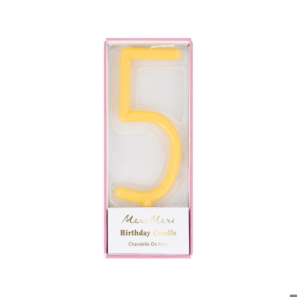 Large Slim Number 5 Candle (x 1)