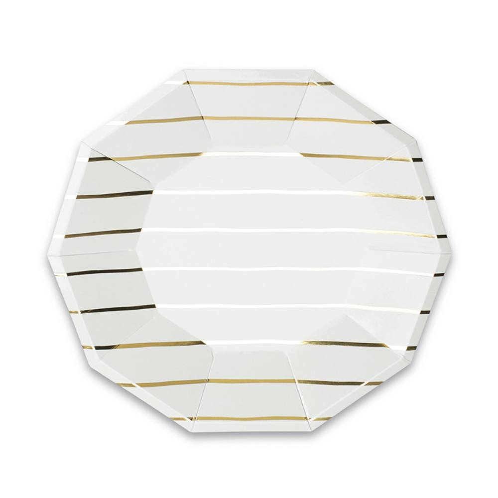 Jollity & Co. + Daydream Society - Frenchie Metallic Striped Small Plates - 8 Pk.