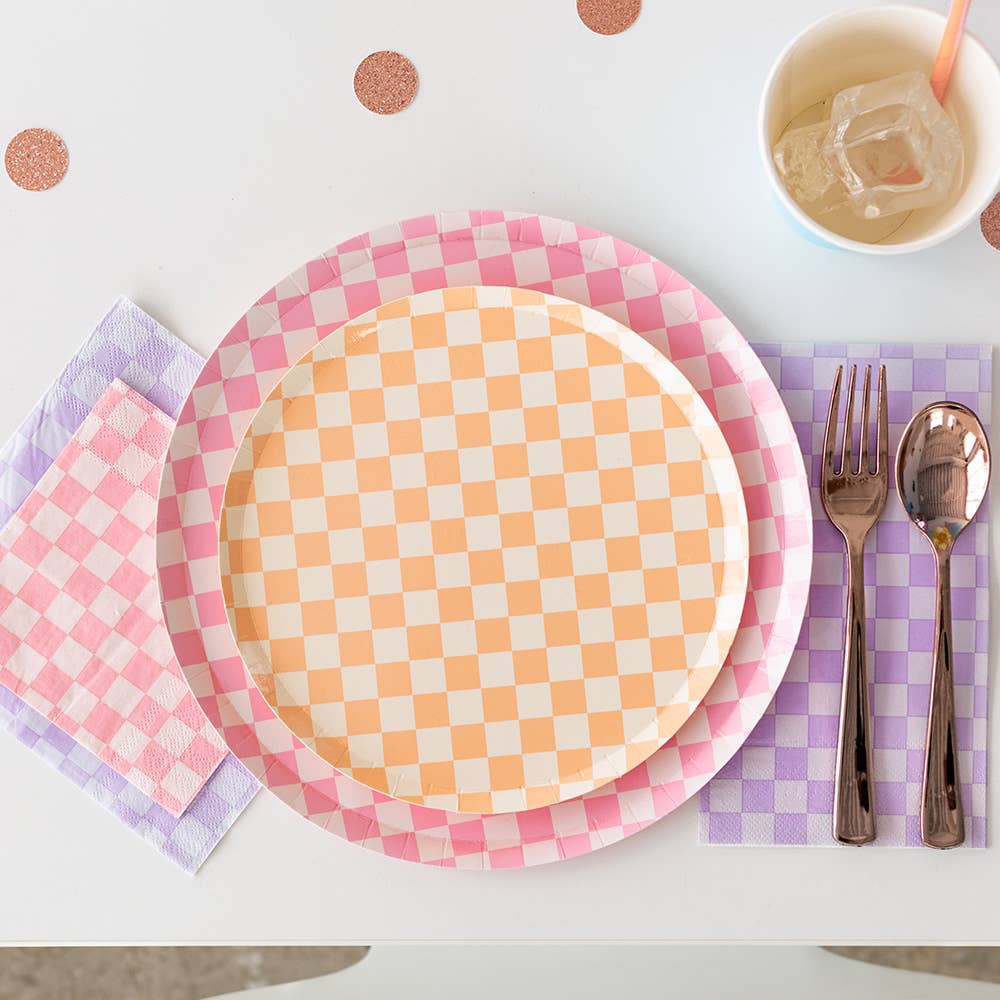 Jollity & Co. + Daydream Society - Check It! Dessert Plates - 8 Pk. - 11 Color Options