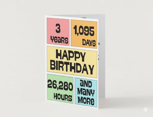 3th Birthday Card by Candlelight and Confetti