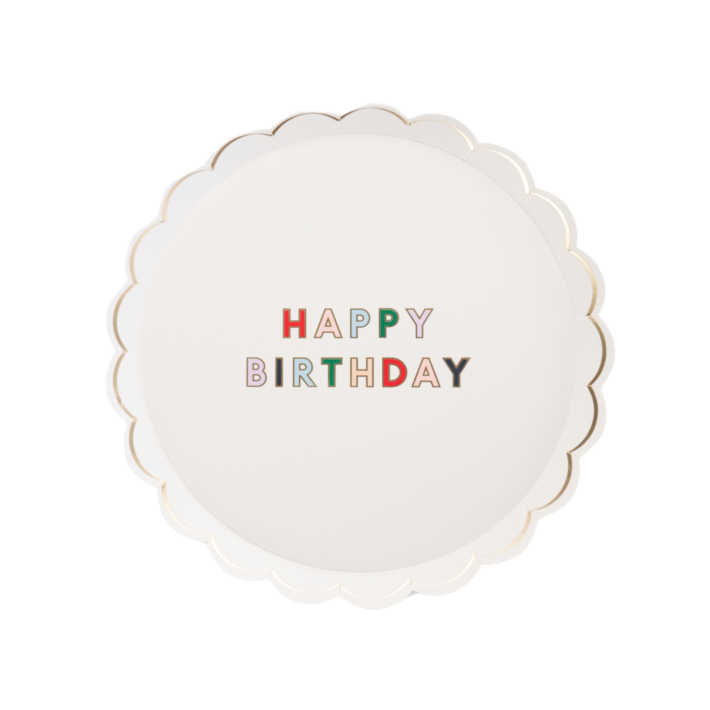 Bonjour Fête - BLANC WHITE SIGNATURE HAPPY BIRTHDAY SMALL PLATE