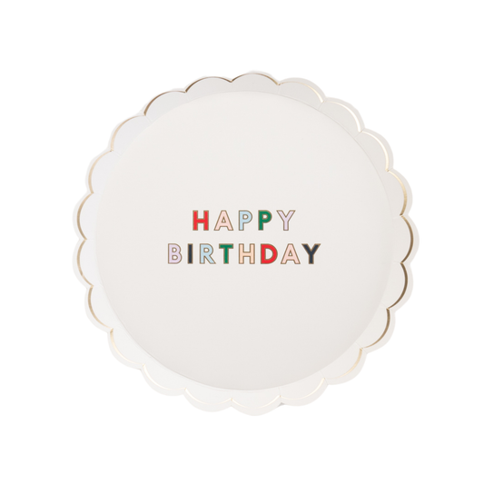 Bonjour Fête - BLANC WHITE SIGNATURE HAPPY BIRTHDAY SMALL PLATE
