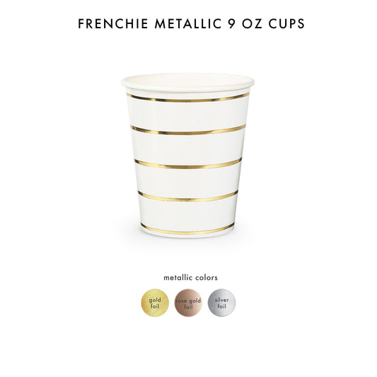 Jollity & Co. + Daydream Society - Frenchie Metallic Striped 9 oz Cups - 8 Pk.