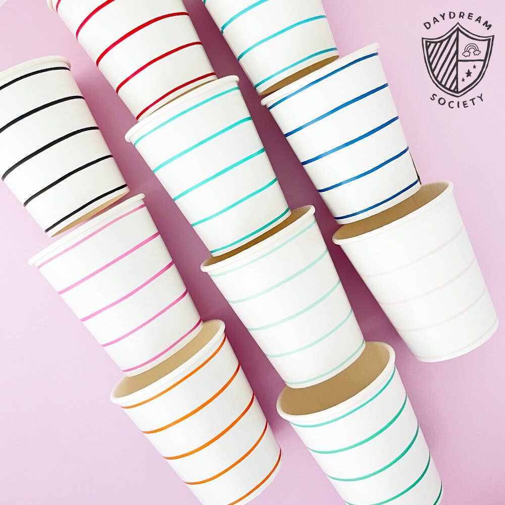 Jollity & Co. + Daydream Society - Frenchie Striped 9 oz Cups - 8 Pk.