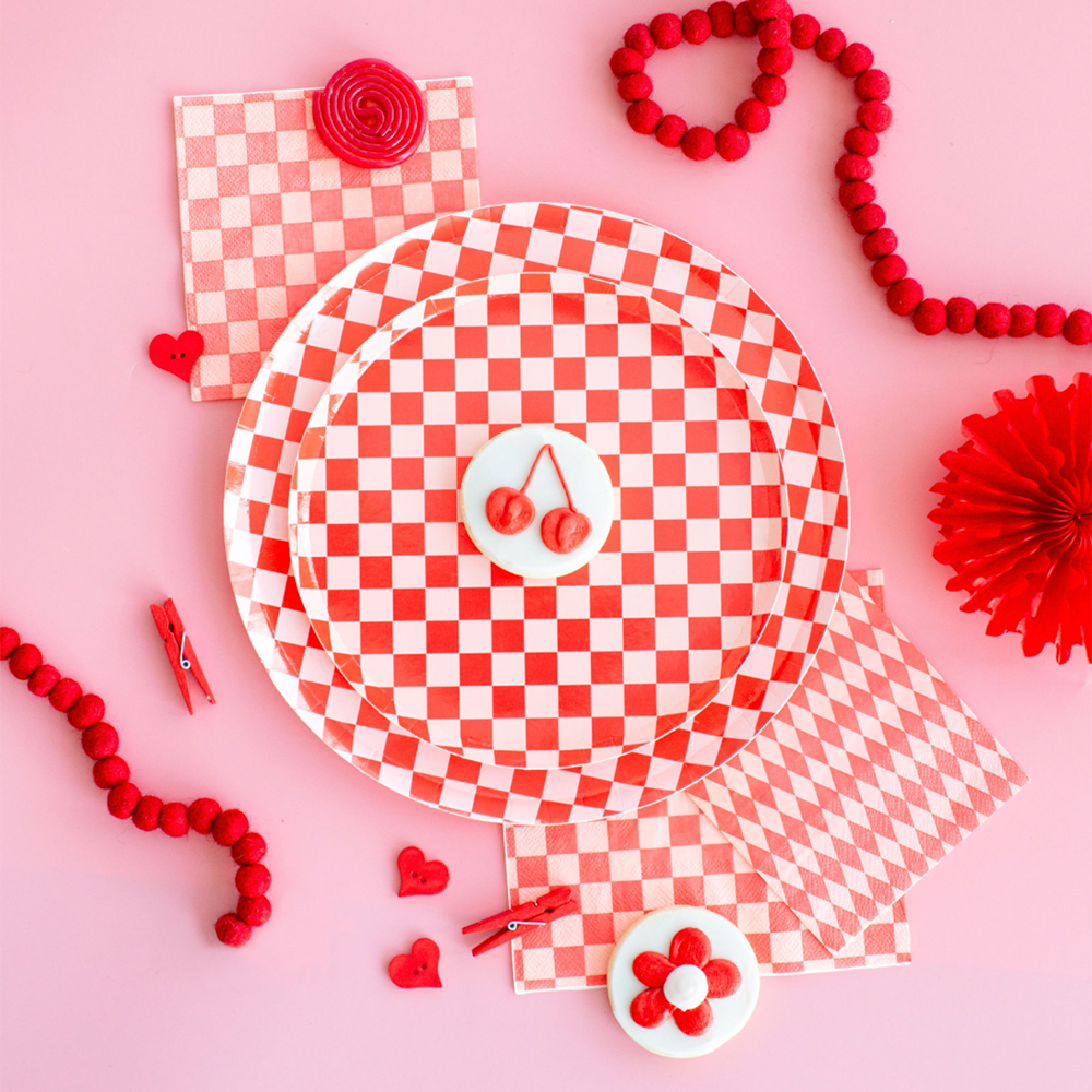 Jollity & Co. + Daydream Society - Check It! Dessert Plates - 8 Pk. - 11 Color Options
