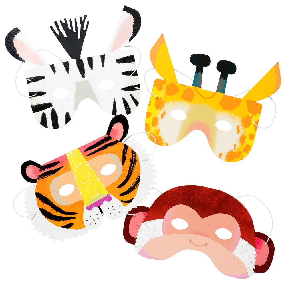 Talking Tables USA - Home, Birthday, Games & Seasonal Decor - Animal Paper Masks - 8 Pack| Party Supplies |