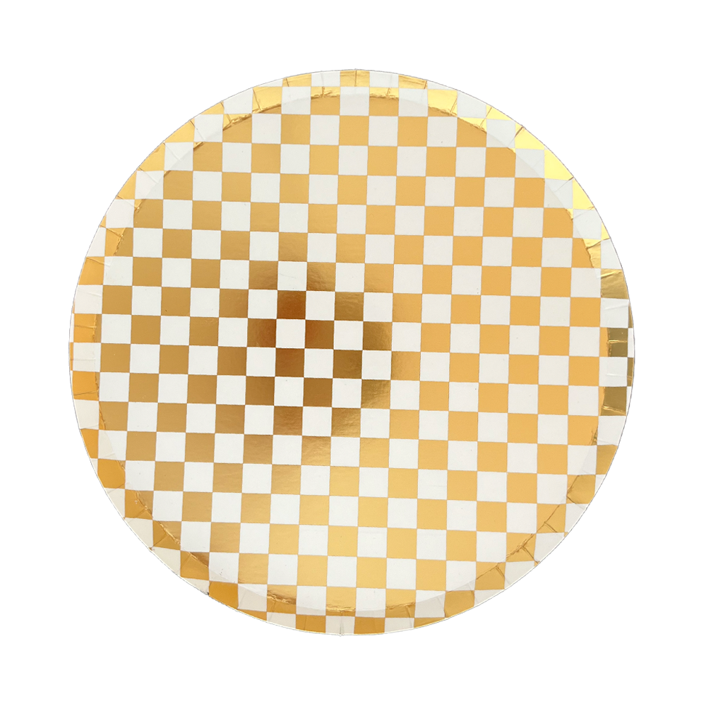 Jollity & Co. + Daydream Society - Check It! Dessert Plates - 8 Pk. - 11 Color Options