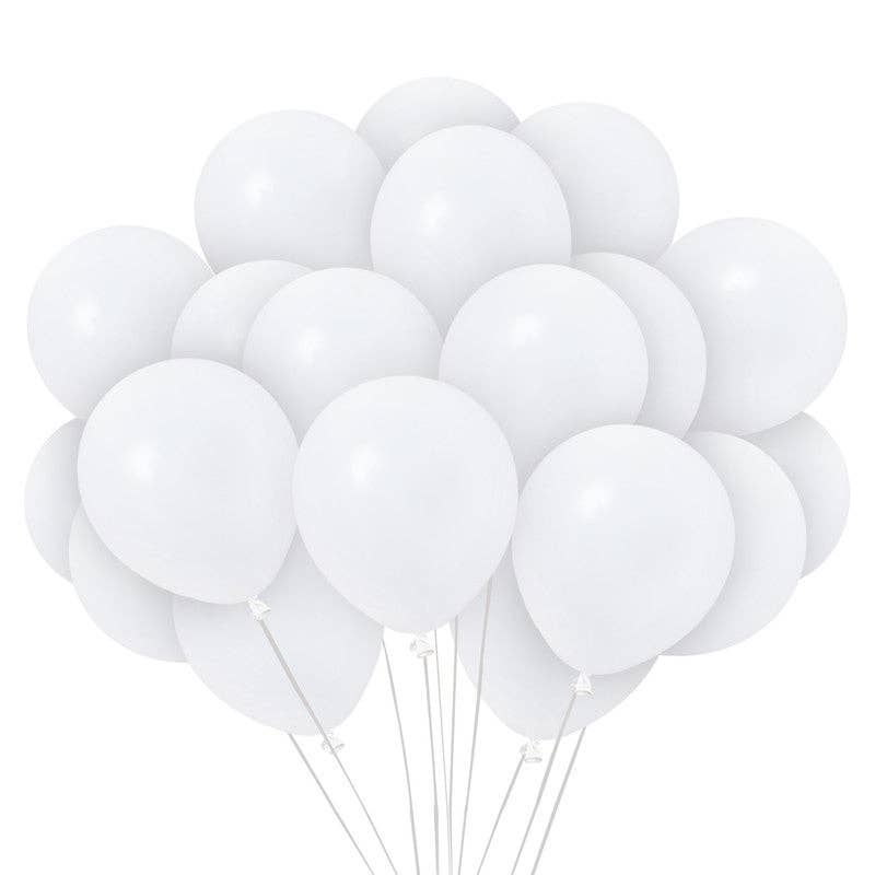 Treasures Gifted - Matte White Balloons - 12 Inch Latex Balloons