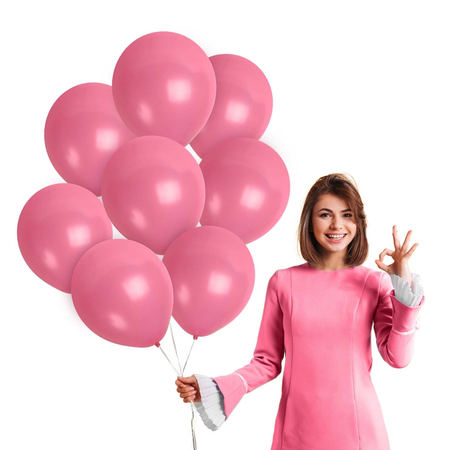 Treasures Gifted - Matte Rose Pink Balloons - 12 Inch Latex Balloons