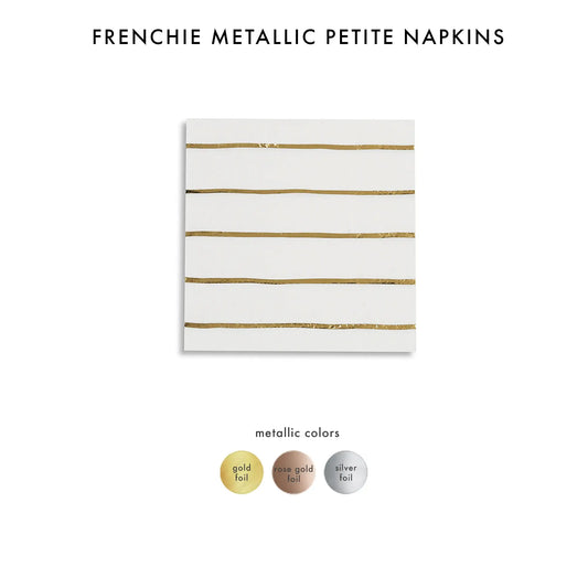 Jollity & Co. + Daydream Society - Frenchie Metallic Striped Petite Napkins - 16 Pk.
