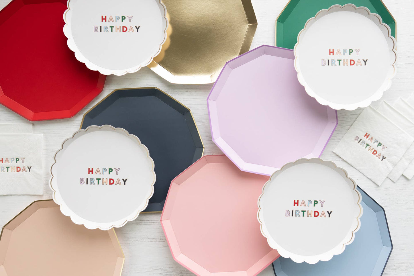 Bonjour Fête - BLANC WHITE SIGNATURE HAPPY BIRTHDAY SMALL PLATE