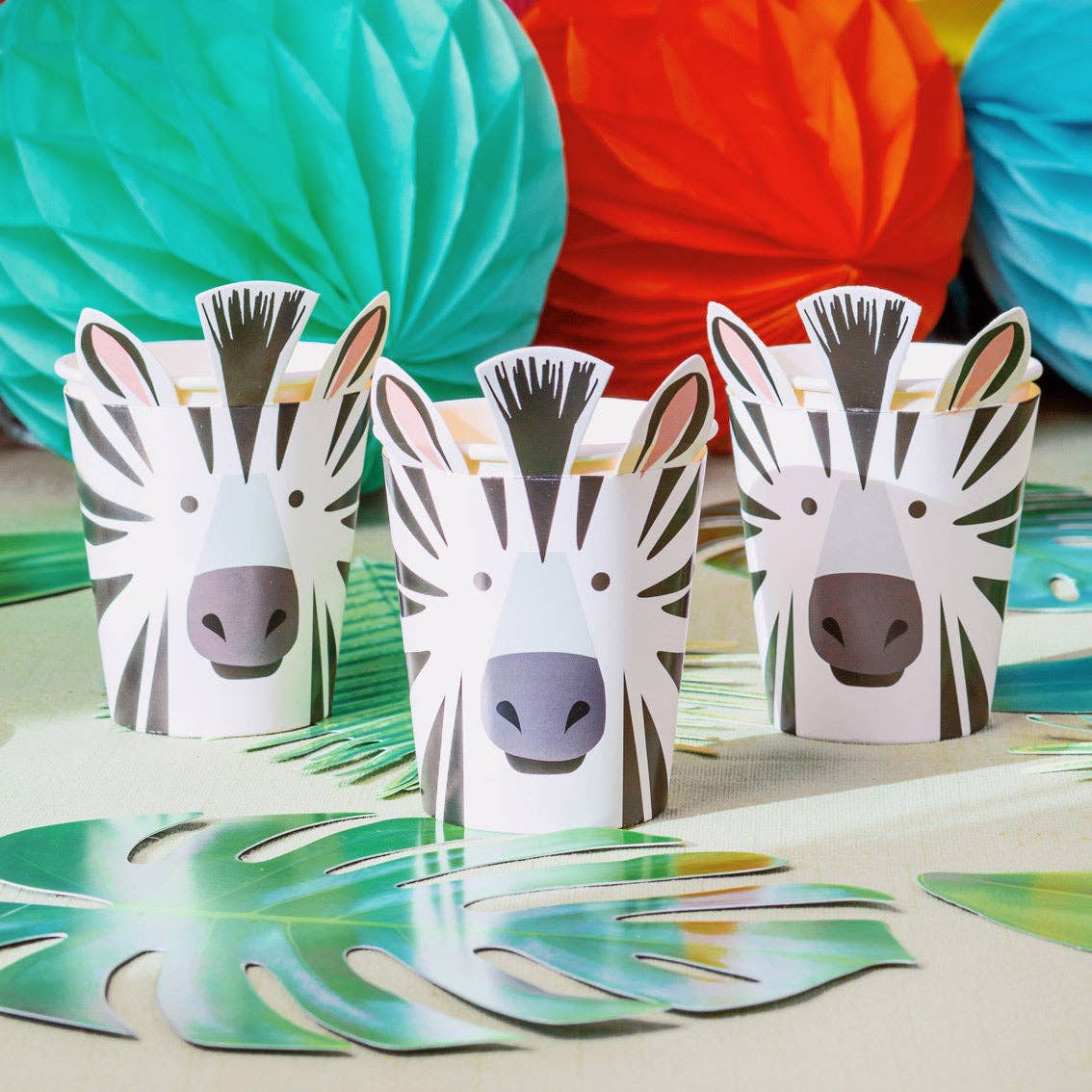 Talking Tables USA - Home, Birthday, Games & Seasonal Decor - Zebra Paper Cups | Party Supplies |