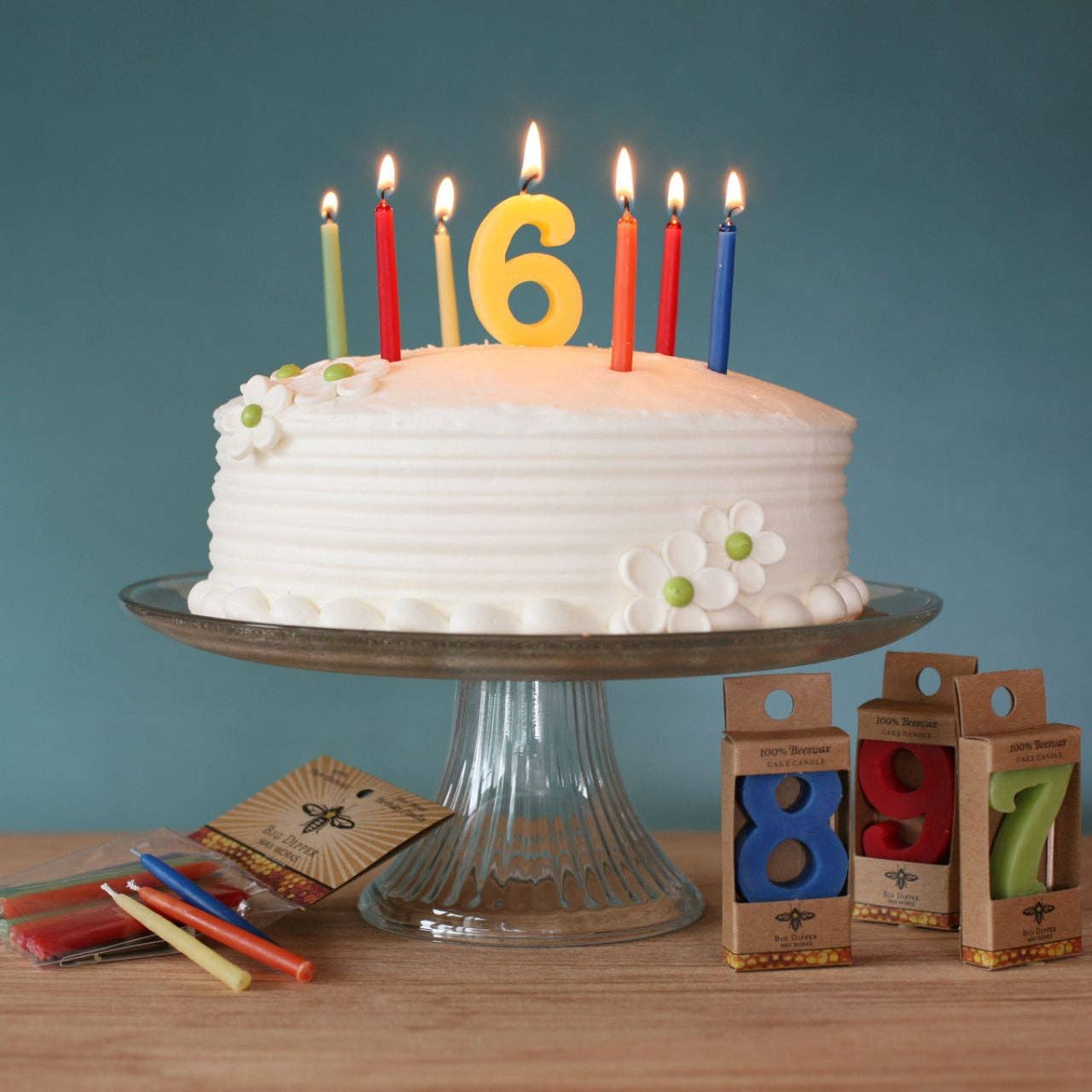 Big Dipper Wax Works - Birthday Cake Candles – Pure Beeswax – Numbers & Shapes