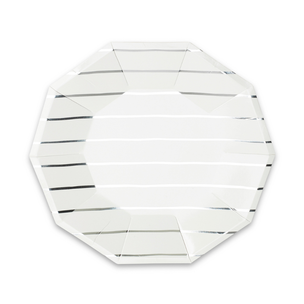 Jollity & Co. + Daydream Society - Frenchie Metallic Striped Small Plates - 8 Pk.