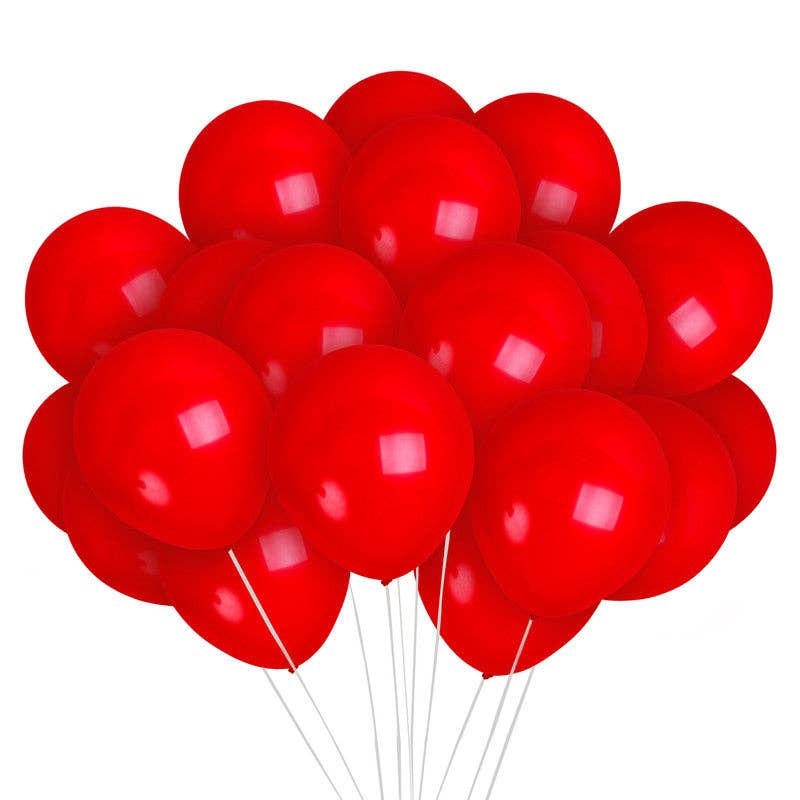 Treasures Gifted - Matte Red Balloons - 12 Inch Latex Balloons