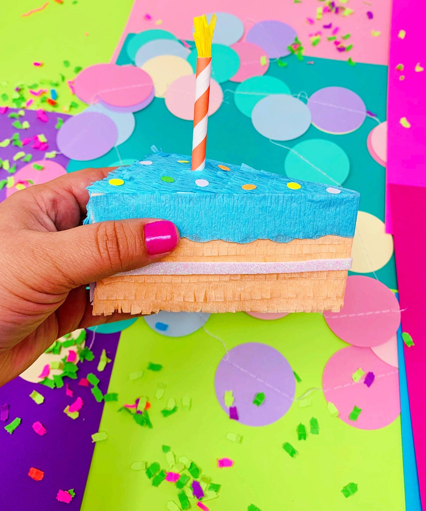 My Soiree Designs - Mini Piñata Cake Slice - Novelty Party Favor & Gift