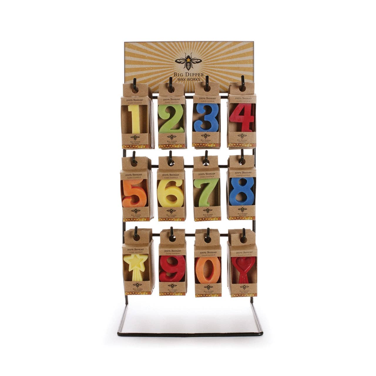 Big Dipper Wax Works - Birthday Cake Candles – Pure Beeswax – Numbers & Shapes