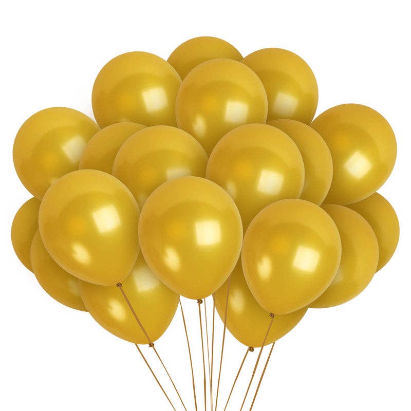Treasures Gifted - Pearl Gold Balloons - 12 Inch Latex Balloons