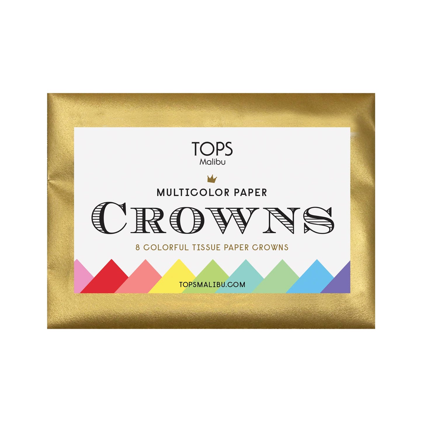 TOPS Malibu - Multi-Color Tissue Paper Crowns - Set of 8