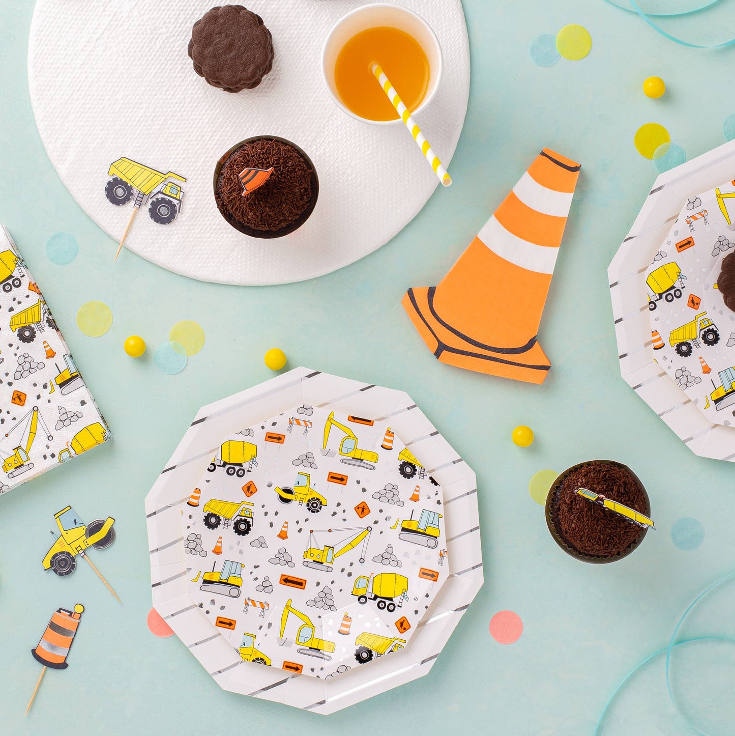 Jollity & Co. + Daydream Society - Under Construction "Traffic Cone" Petite Napkins - 16 Pk.