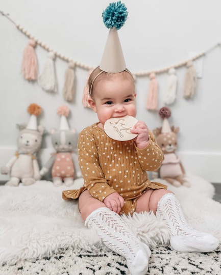 Arrow Town Designs -  Wooden Monthly Milestone Cards - Disc Design