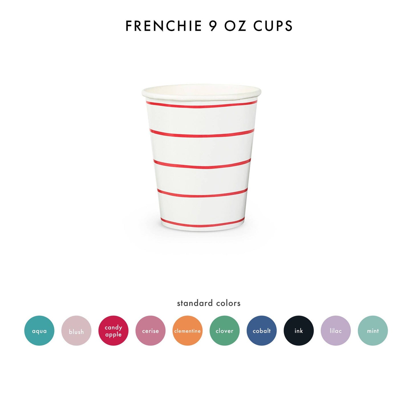 Jollity & Co. + Daydream Society - Frenchie Striped 9 oz Cups - 8 Pk.