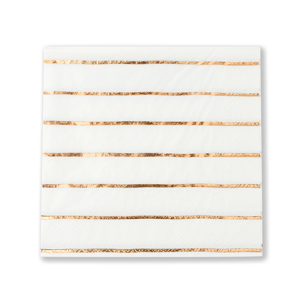 Jollity & Co. + Daydream Society - Frenchie Metallic Striped Petite Napkins - 16 Pk.