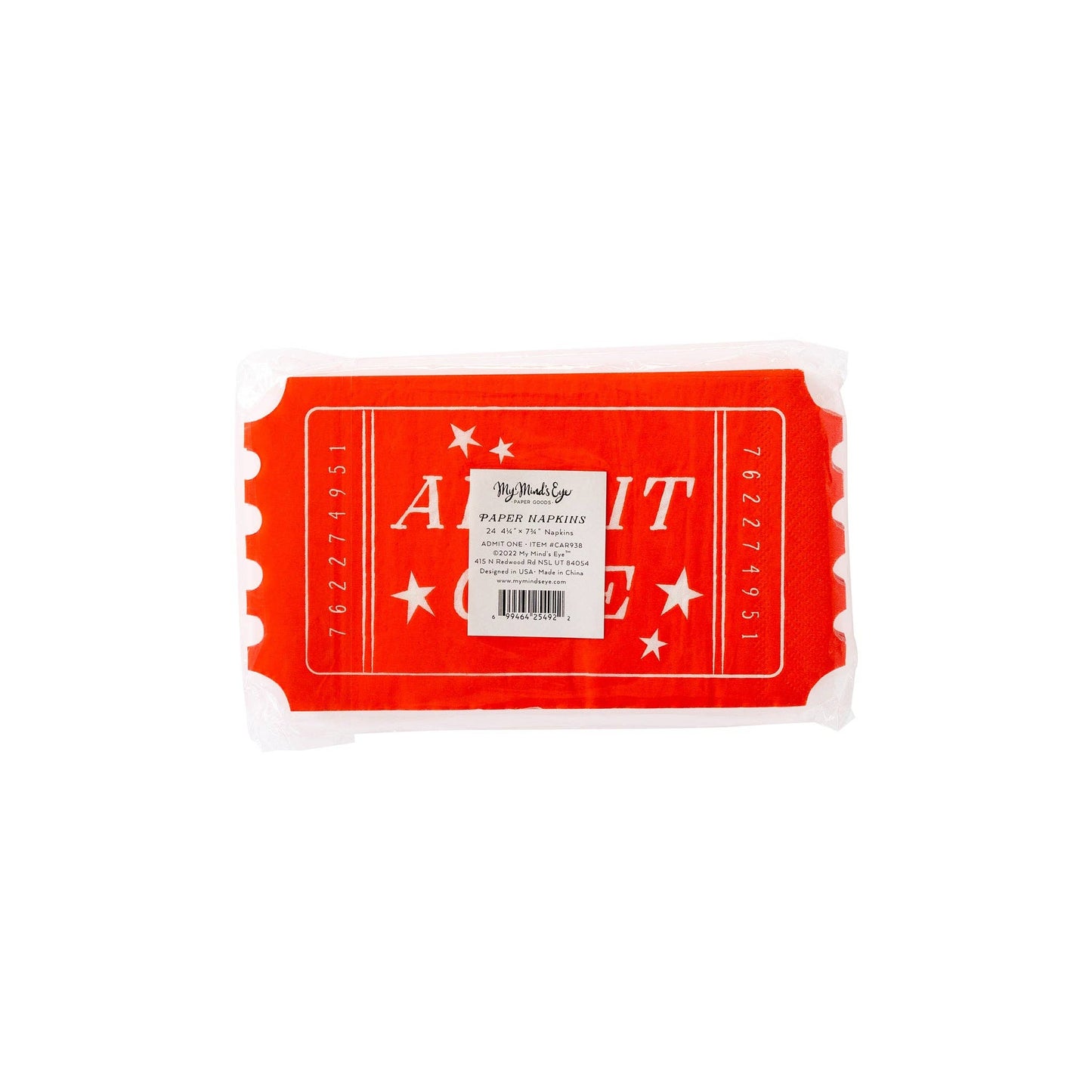 My Mind’s Eye -  Carnival Ticket Shaped Napkin
