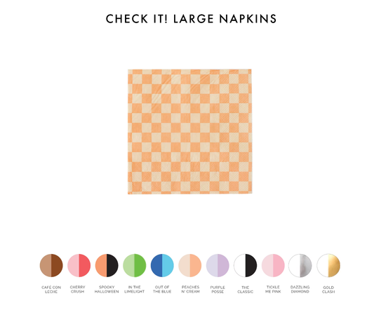 Jollity & Co. + Daydream Society - Check It! Cocktail Napkins - 20 Pk. - 11 Color Options