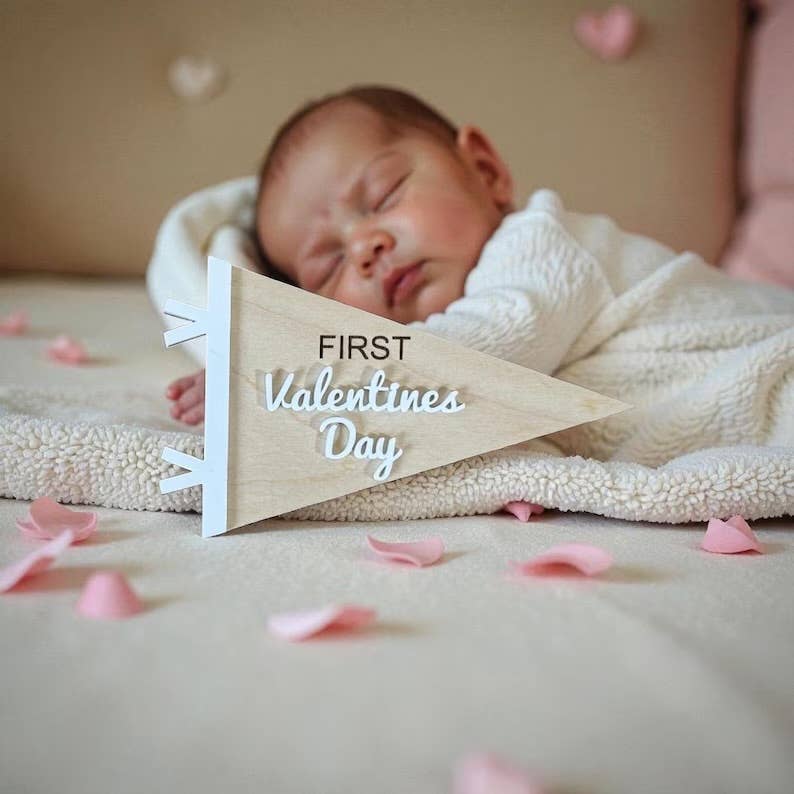 Arrow Town Designs - Baby’s First Holiday Pennant Flag Set | Birch + Acrylic