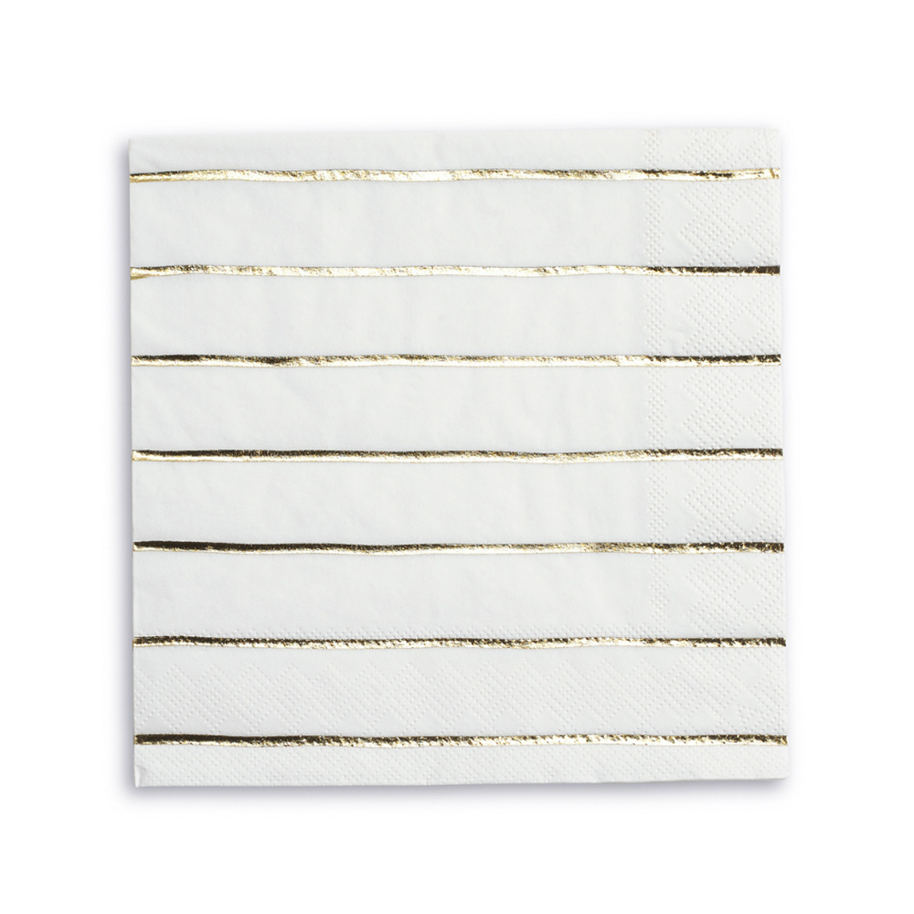 Jollity & Co. + Daydream Society - Frenchie Metallic Striped Petite Napkins - 16 Pk.