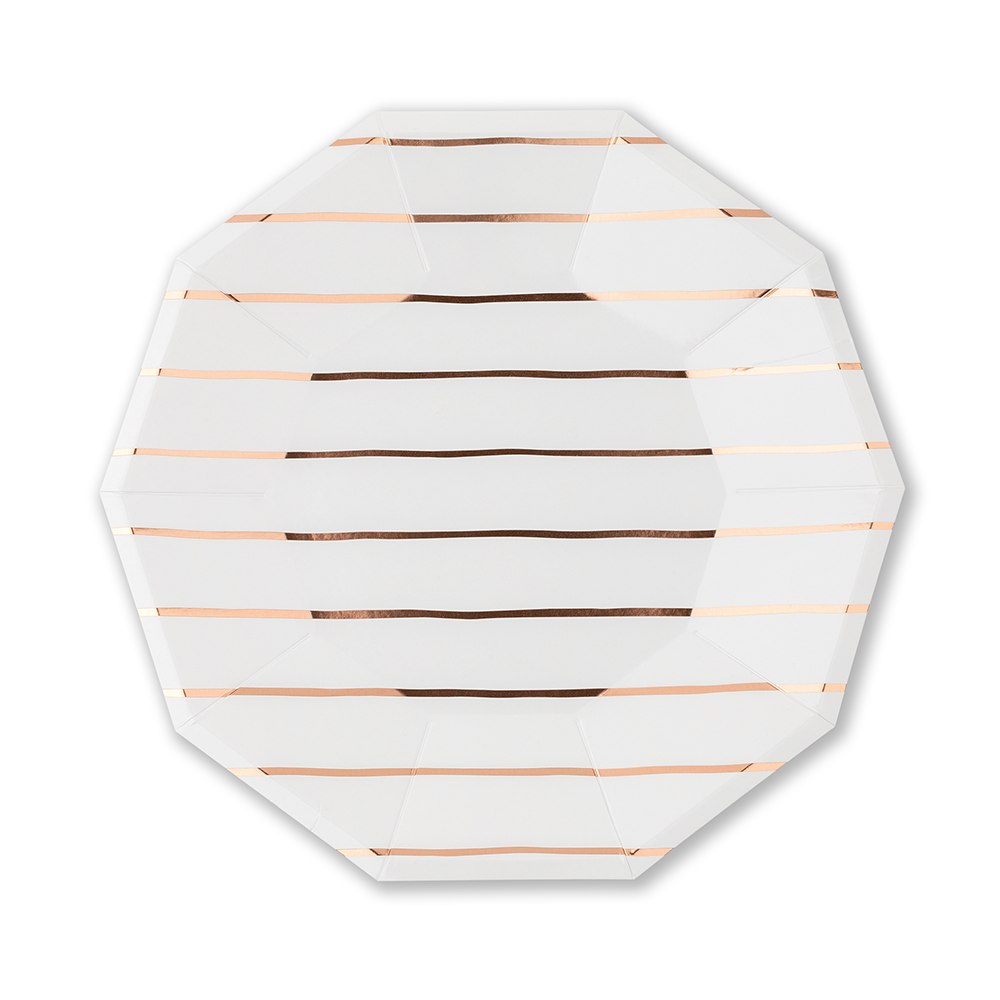 Jollity & Co. + Daydream Society - Frenchie Metallic Striped Small Plates - 8 Pk.