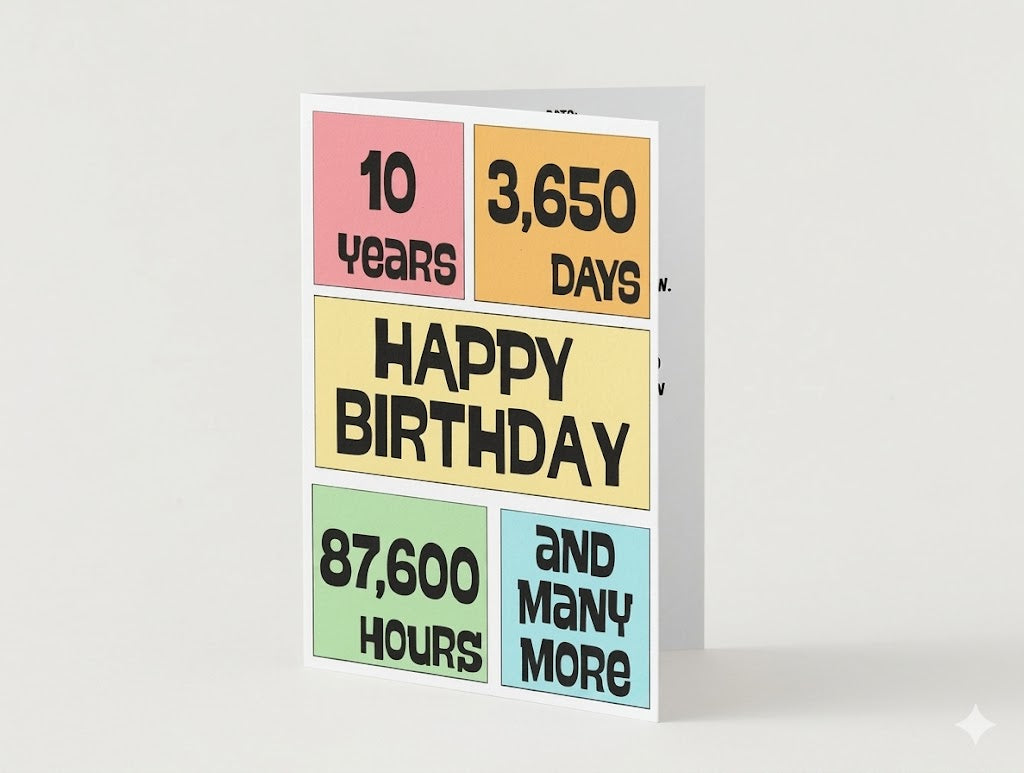 10th Birthday Card by Candlelight and Confetti
