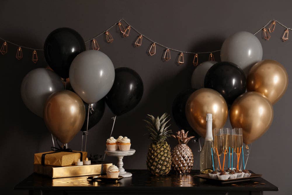 Treasures Gifted - Solid Black Balloons - 12 Inch Latex Balloons