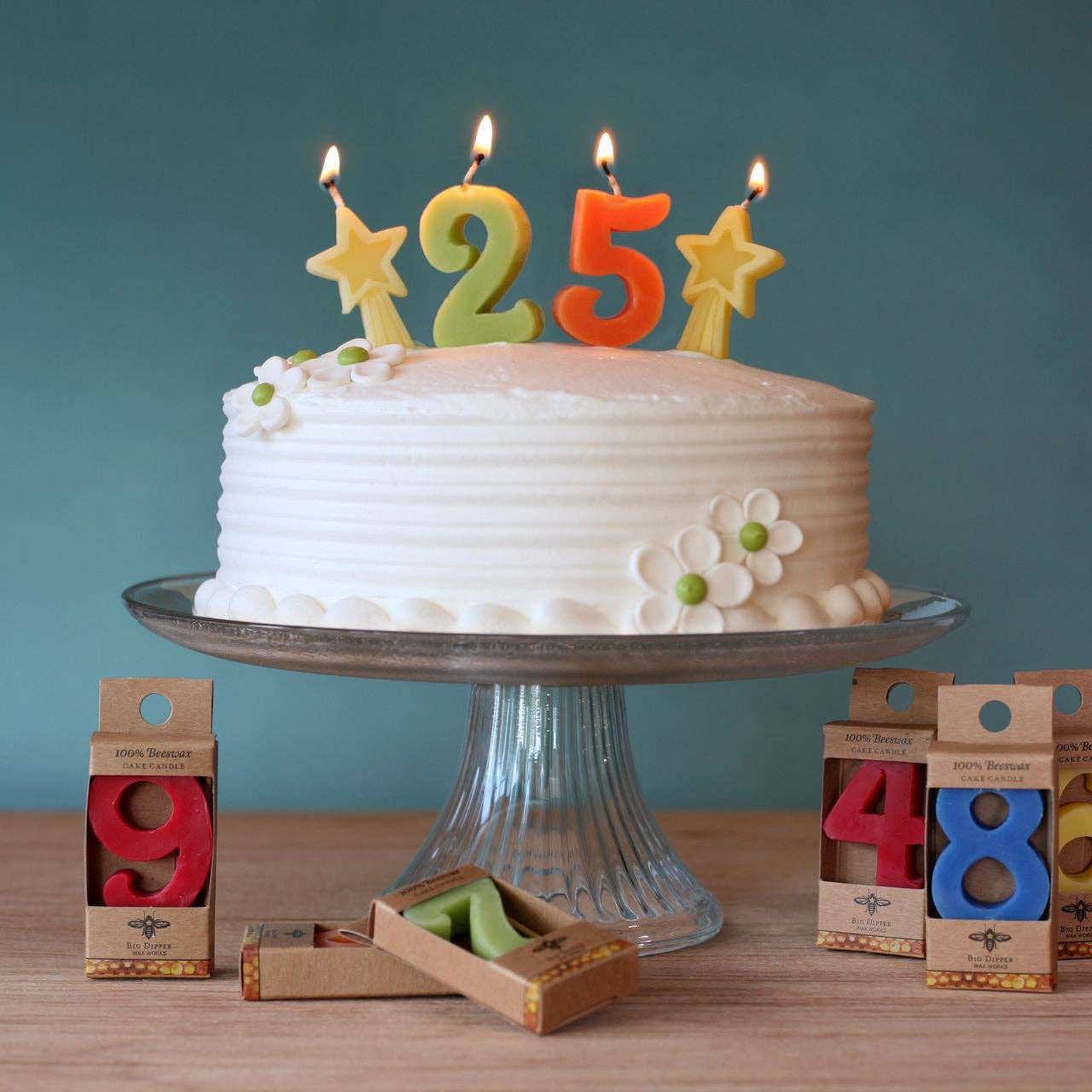 Big Dipper Wax Works - Birthday Cake Candles – Pure Beeswax – Numbers & Shapes
