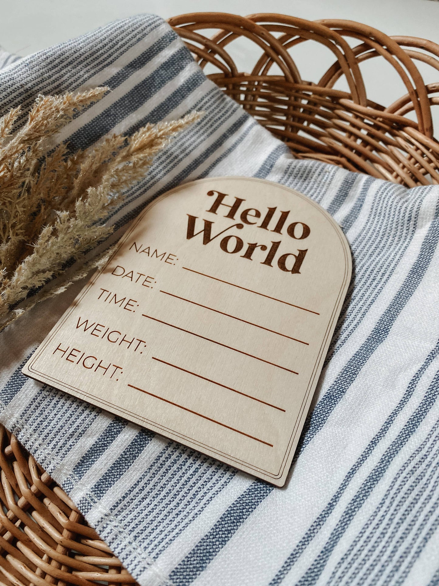 Arrow Town Designs - Wooden Birth Announcement