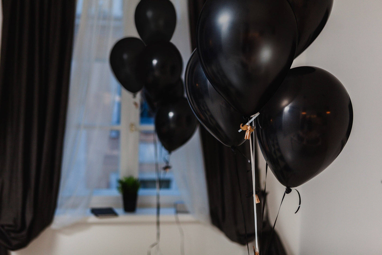 Treasures Gifted - Solid Black Balloons - 12 Inch Latex Balloons