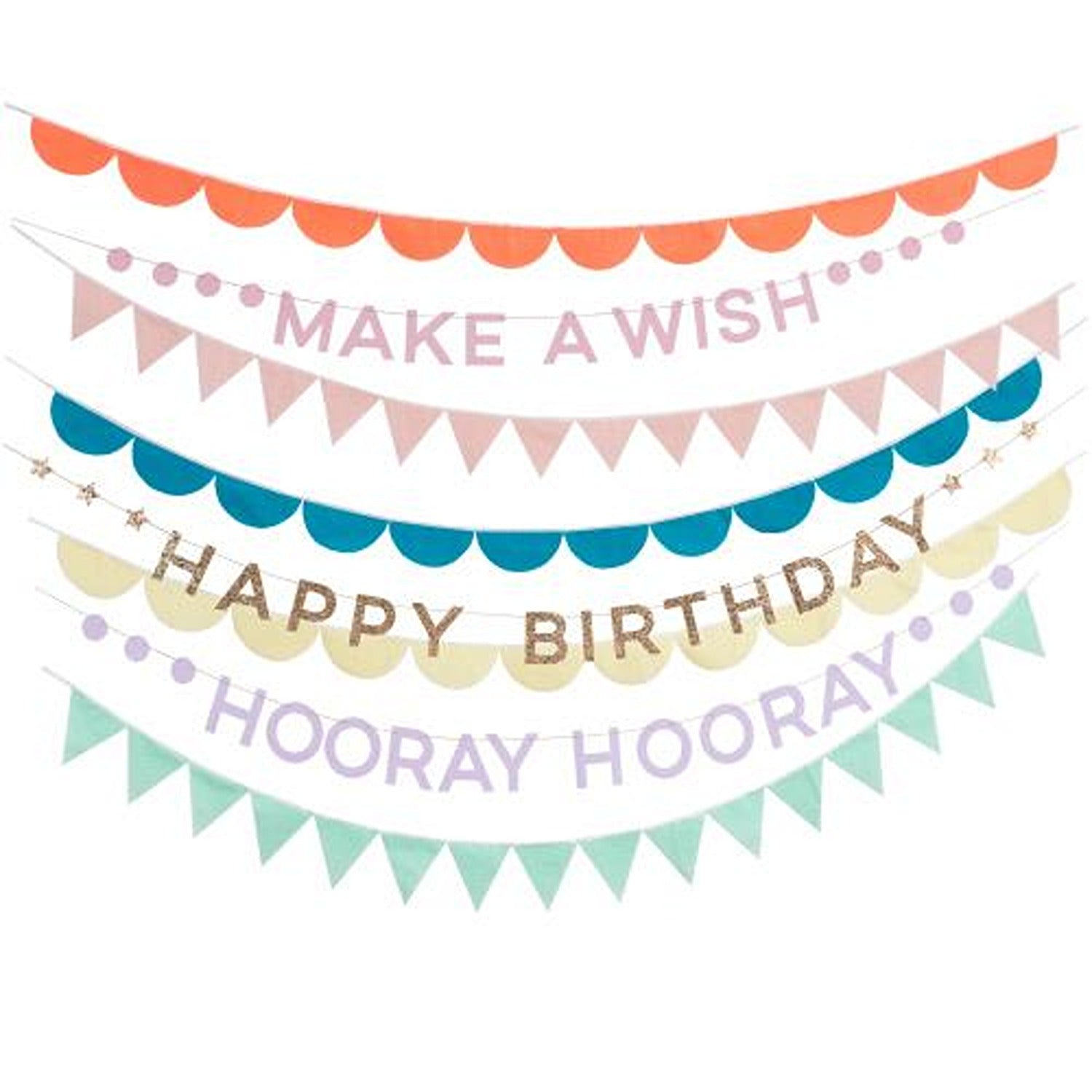 Rainbow Birthday Garland Set