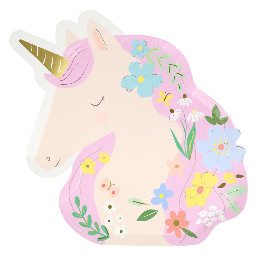Meadow Unicorns Shaped Plates (x 8)