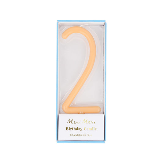 Large Slim Number 2 Candle (x 1)