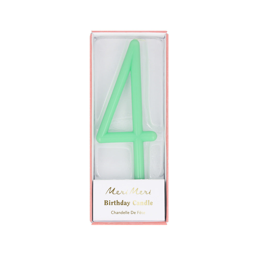 Large Slim Number 4 Candle (x 1)