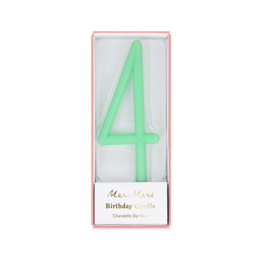 Large Slim Number 4 Candle (x 1)