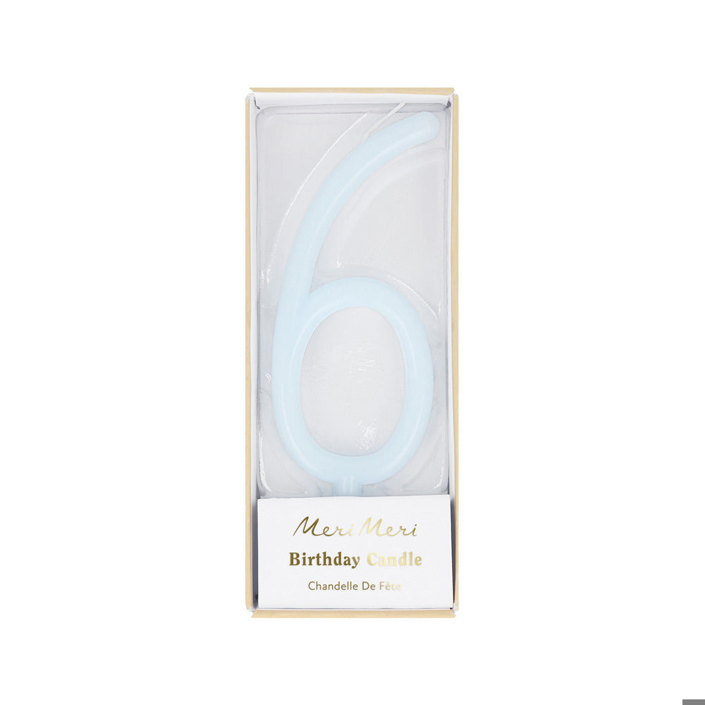 Large Slim Number 6 Candle (x 1)