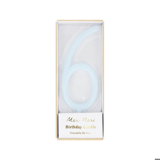 Large Slim Number 6 Candle (x 1)