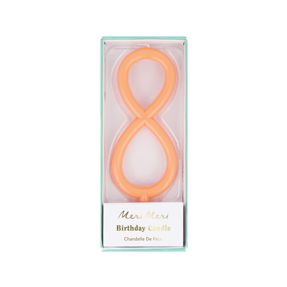 Large Slim Number 8 Candle (x 1)
